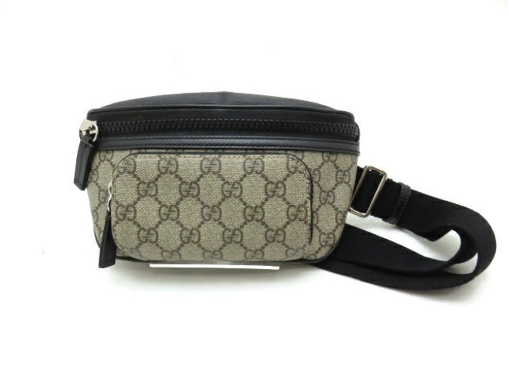 Gucci Waist Belt Crossbody Bag GG Supreme Canvas Calfskin